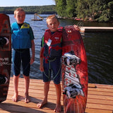 RAVE Sports Wakeboard Jr. Impact Wakeboard with Bindings Package - Red Brick