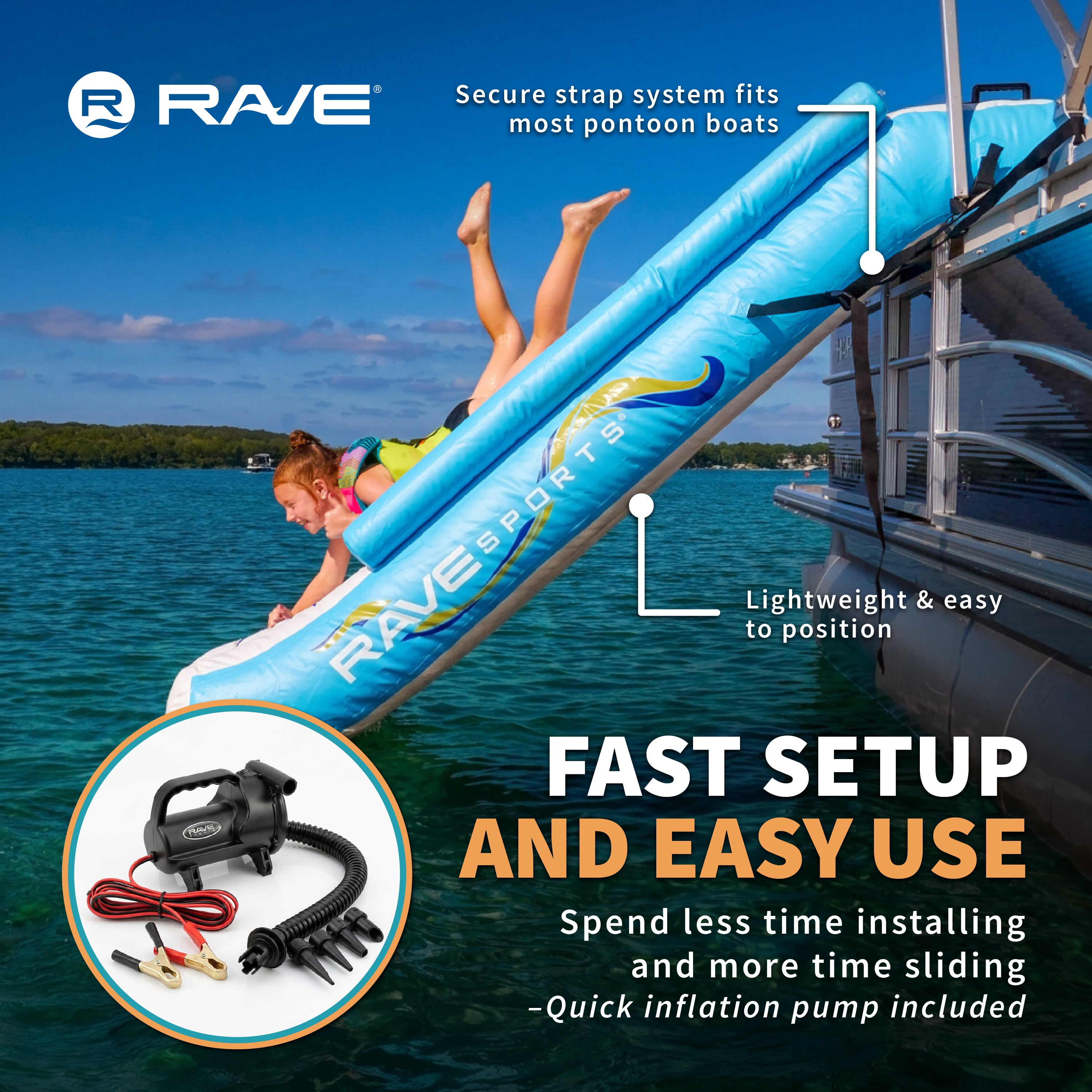 Pontoon Slide | Inflatable Pontoon Water Slide | RAVE Sports