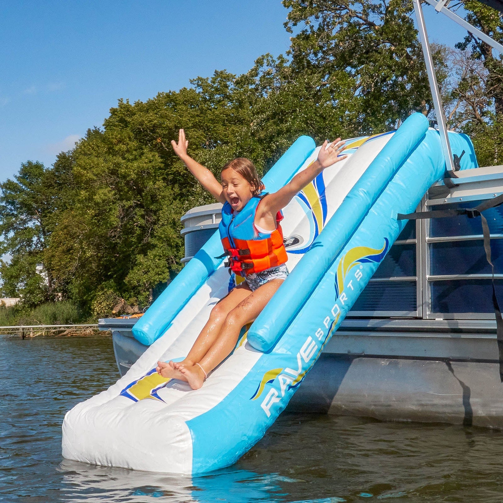 Pontoon Slide Inflatable Pontoon Water Slide RAVE Sports