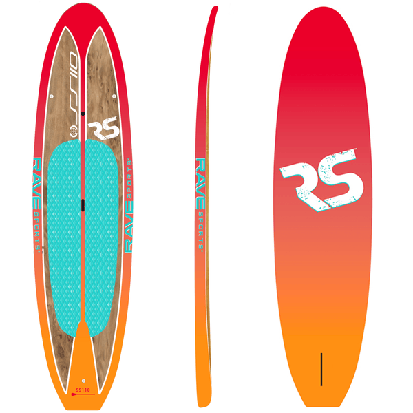 RAVE Sports Paddle Board Sunset Orange Shoreline - Caribbean Series Stand Up Paddle Board