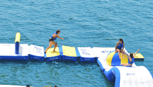 Splash Trax Modular Inflatable Water Park Courses for Lakes | RAVE Sports